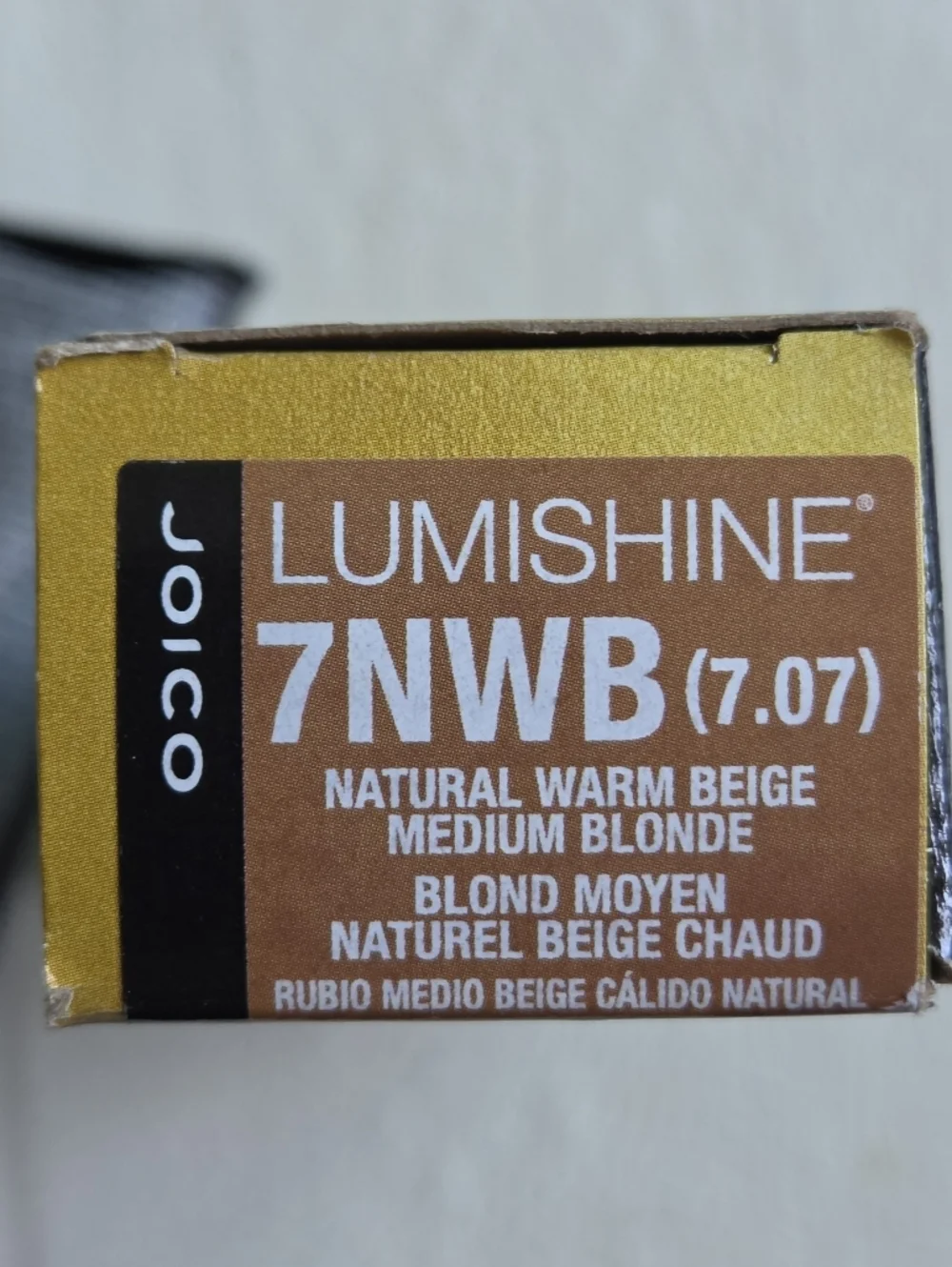 Joico Lumishine 7NWB Natural Warm Beige Medium Blonde - Black & Gold